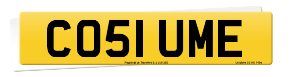 Registration number CO51 UME
